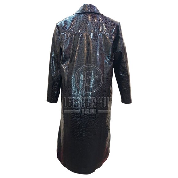 Morpheus Leather Trench Coat The Matrix Laurence Fishburne - Picture 5 of 6